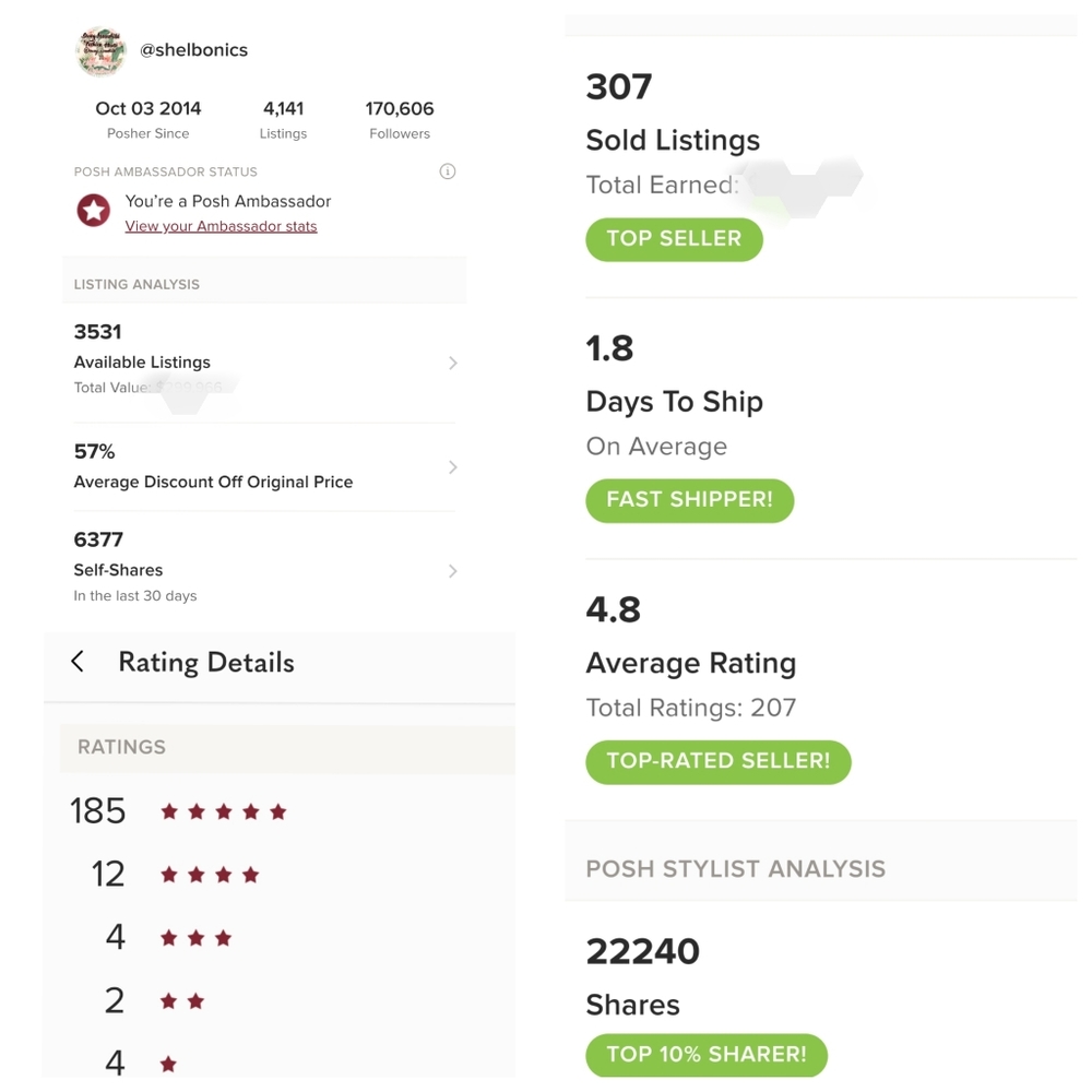 4.8 🌟Posh Stats : SAHM & Reseller